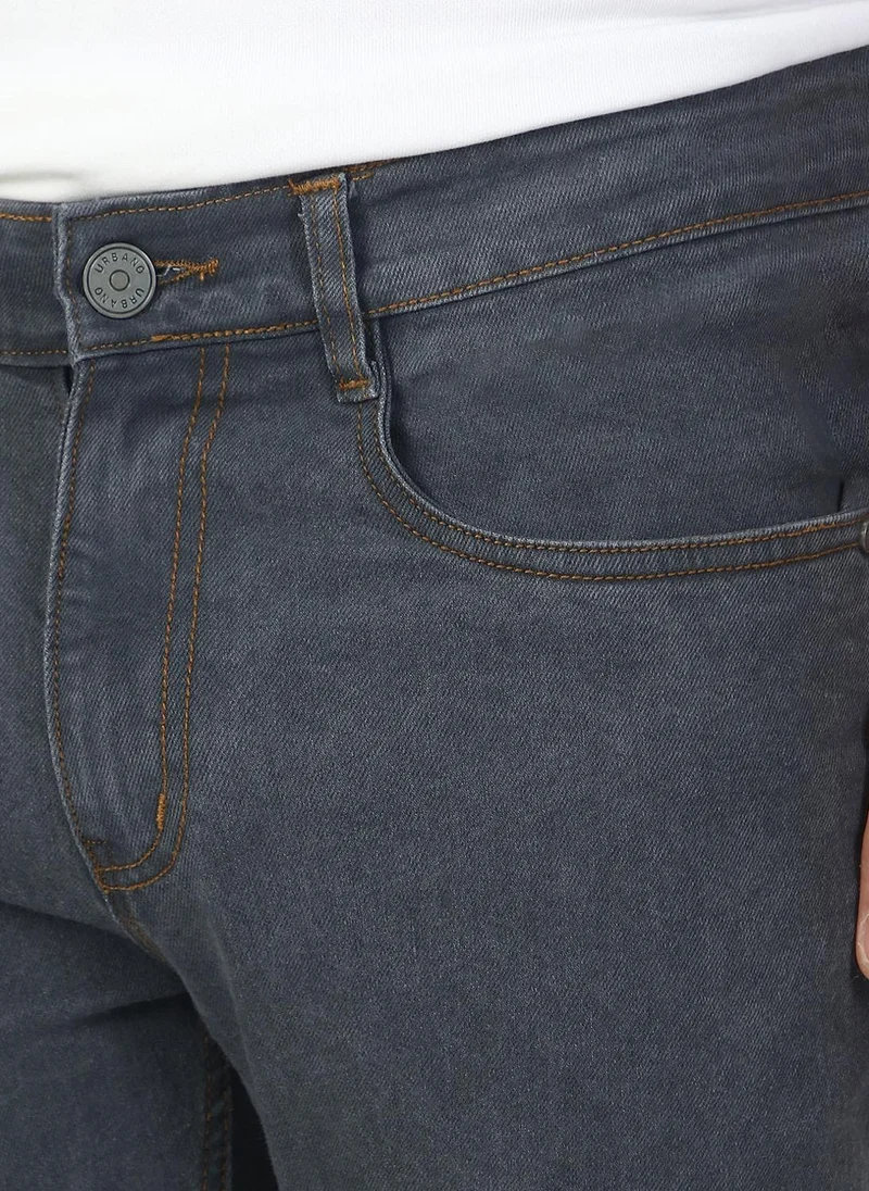 Urbano Fashion  Urbano Fashion Men's Grey Slim Fit Washed Jeans Stretchable for Men | Best Price UAE
